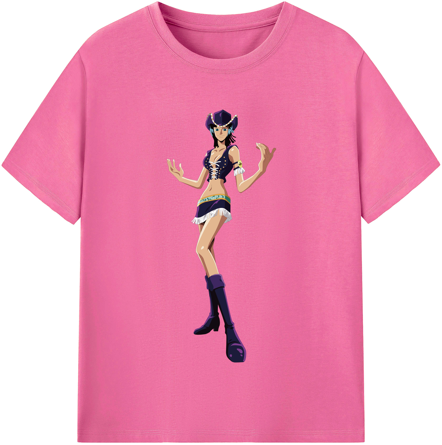 ワンピース ニコ・ロビン ONE PIECE Nico Robin レディースカジュアルプリントTシャツ（綿100％）